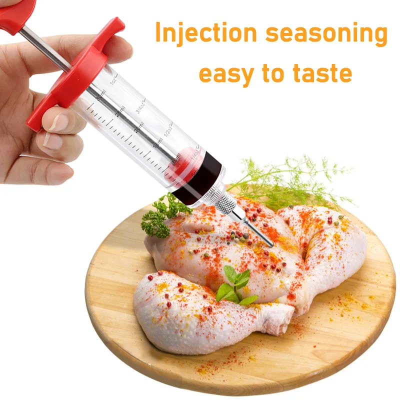 Stainless Steel Needle Syringe for Barbecue Seasoning Injector Cooking Syringe Condiment Flavour Tool