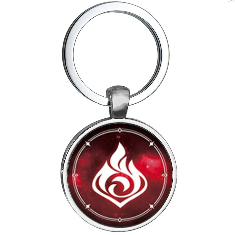 Anime Keychain Genshin Impact Vision Element God's Eye for Men Car Key Chain Women Accessories Cute Bag Pendant Key Ring Gifts