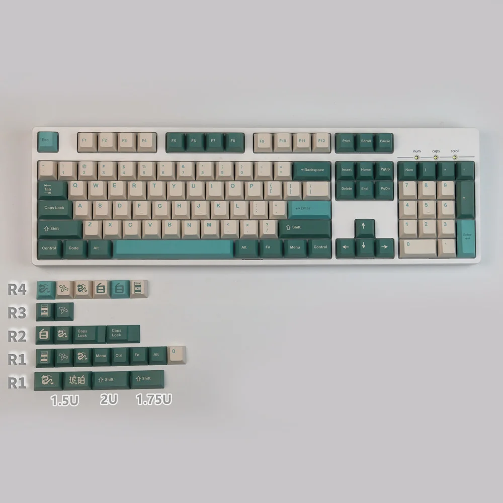 128 Keys/set Haku Keycaps PBT Dye Sublimation GMK Keycap Cherry Profile Key Caps With 1.5u Supplement 1.75u 2u Shift