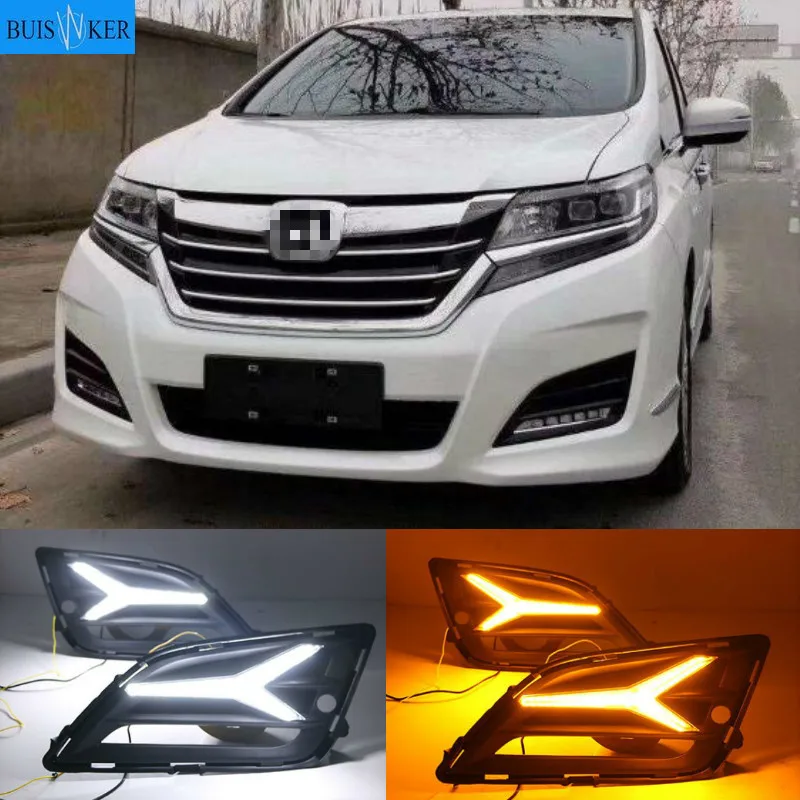 

1set LED DRL headlamp for elysion fog light car headlight For honda elysion 2016~2019 daytime Light car accessories