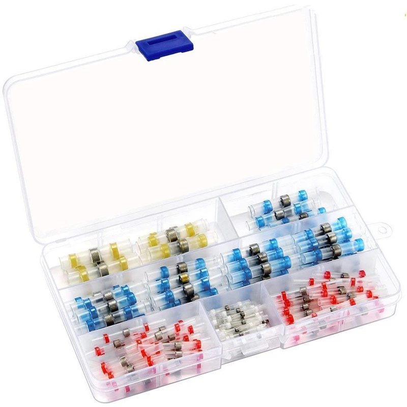 150PCS Solder Seal Wire Connectors Kit Heat Shrink Butt Connectors Waterproof and Insulated Electrical Wire Terminals Waterproof