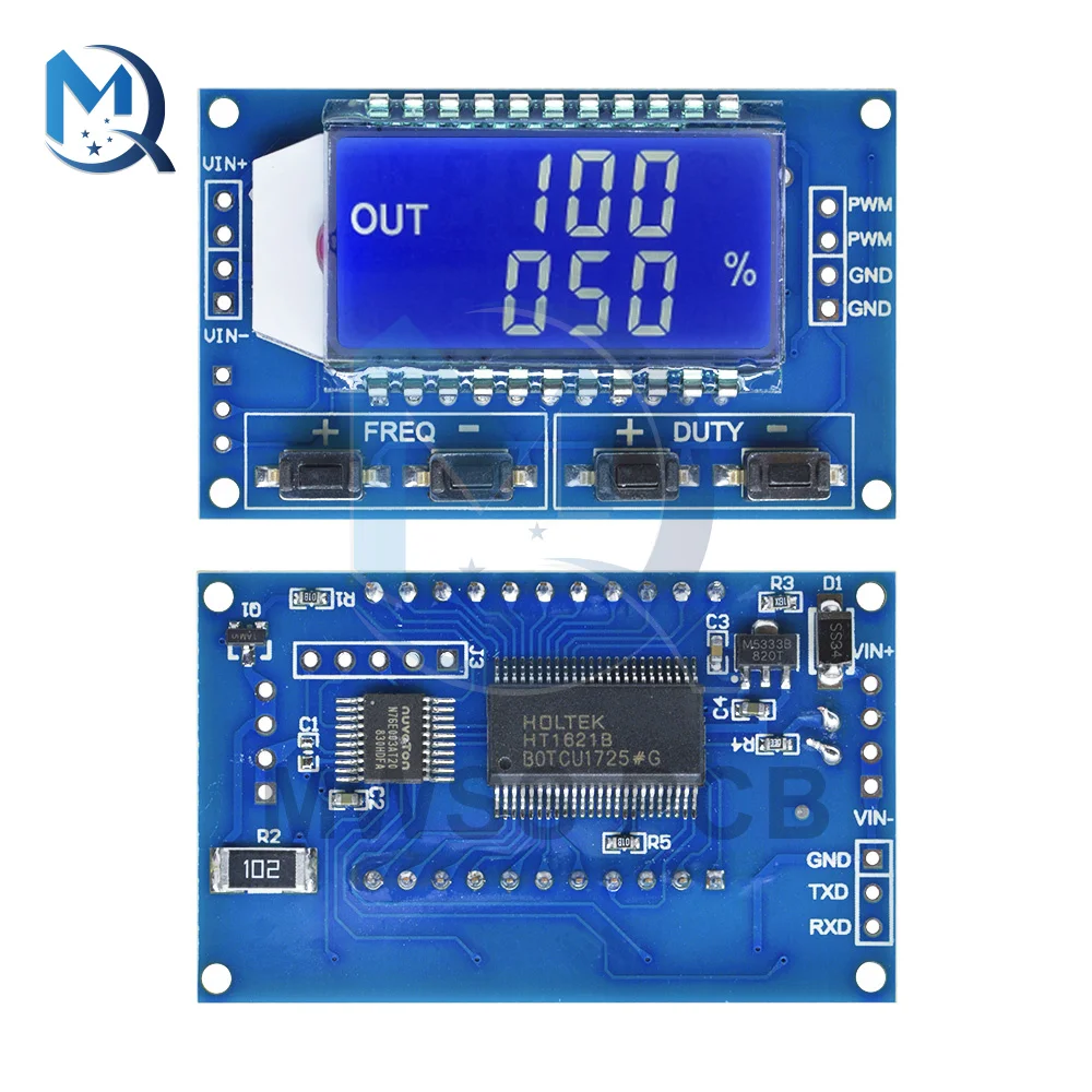 3.3V 30V PWM Pulse Frequency Duty Cycle Adjust Signal Generator Rectangular Square Wave Digital LCD Display Module 1Hz-150Khz