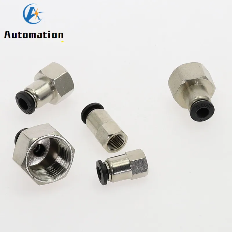 Black Air Pneumatic 6-12mm OD Hose Tube Push Into M5 1/4