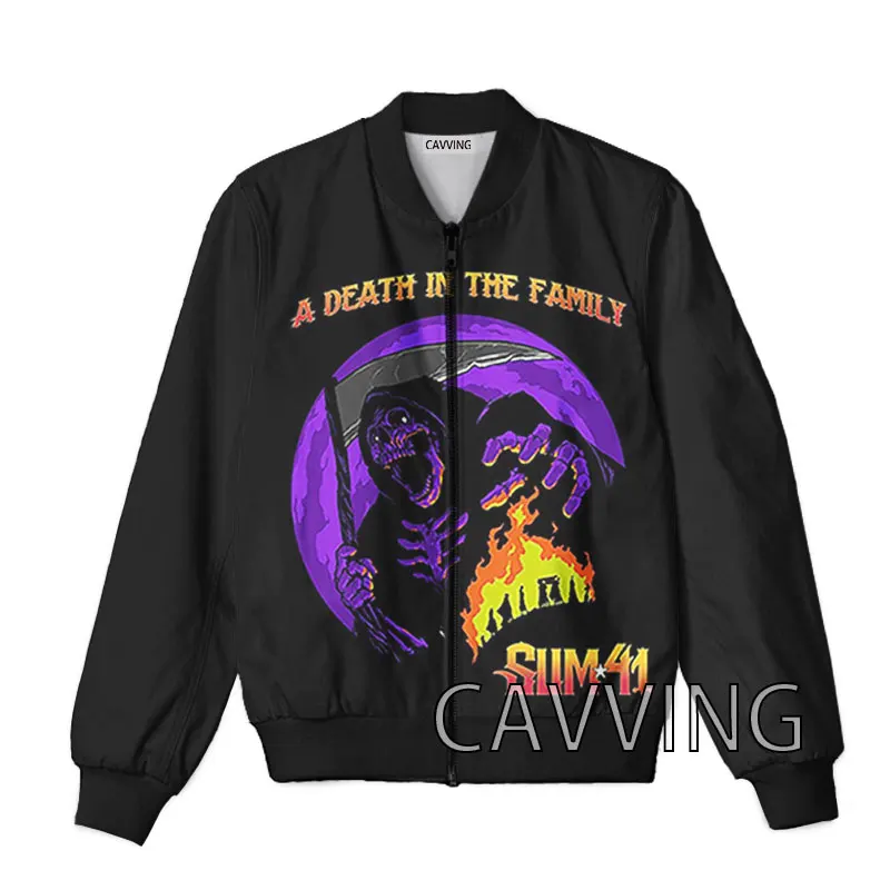 CAVVING-chaquetas Bomber con cremallera para hombre y mujer, abrigo con estampado 3D de SUM 41 Band, abrigo con cremallera