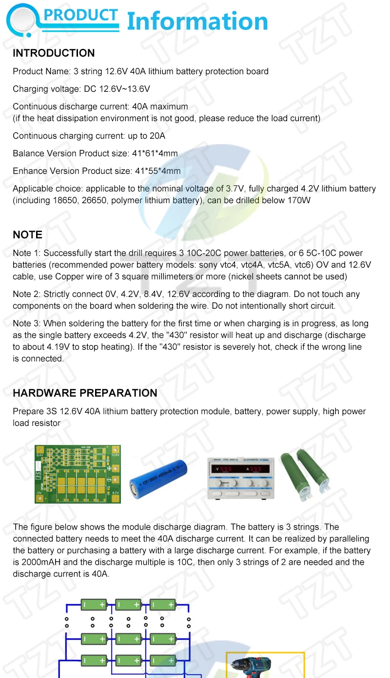 3S/4S 40A 60A Li-Ion Lithium Batterie Ladegerät Schutz Bord 18650 BMS Für Bohrmotor 11,1 V 12,6 V/14,8 V 16,8 V Verbessern/Balance – Detail 5