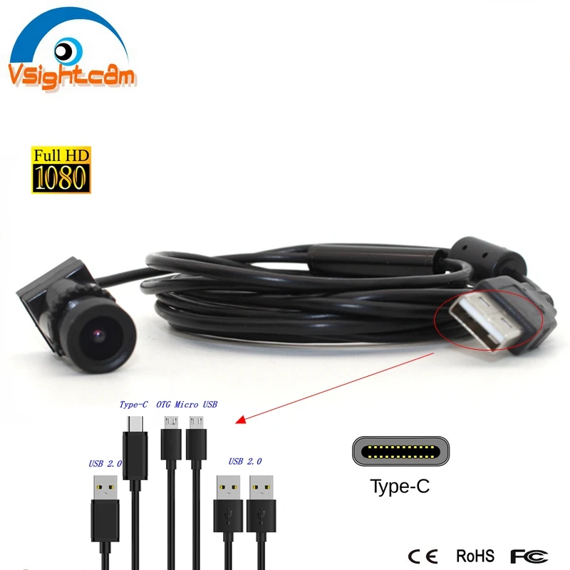 

HD 1080P Micro USB Mini Camera Wide Angel OTG USB CCTV Security Camera Type-C Industrial Test For Android Mobiles Use