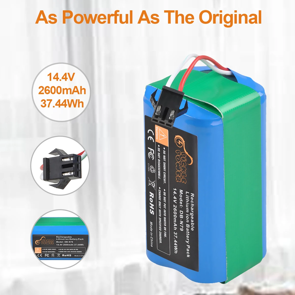 بطارية 14.4 فولت 2600mAh لجهاز Ecovacs Deebot N79 N79S DN622 Eufy Robovac 11 11S 11S Max 12 15C/S 30 30C 35C Conga excel 990.