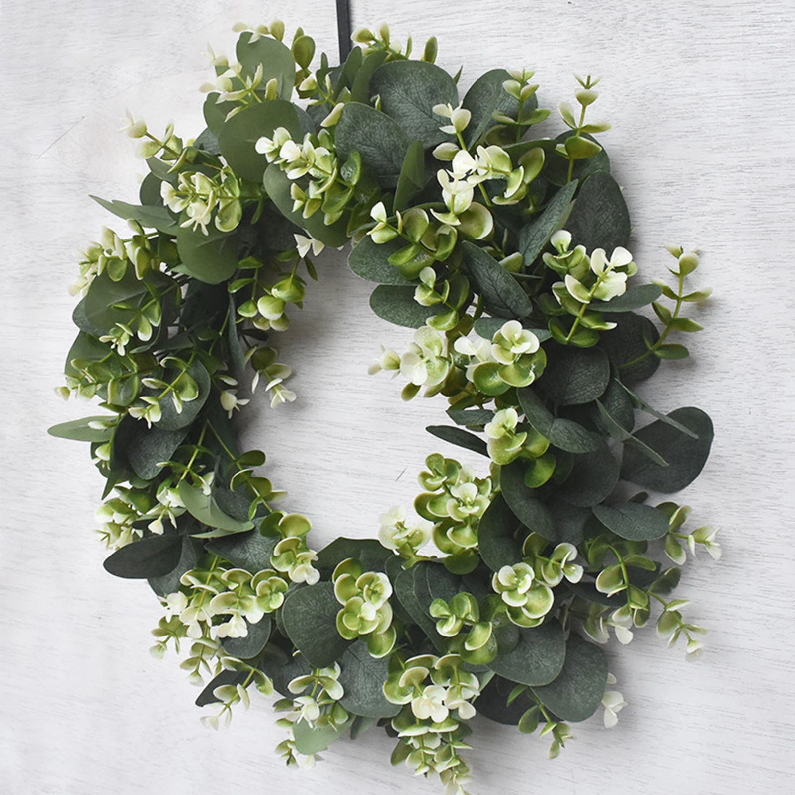 Eucalyptus Green Leaves Wreath Front Door Living Room Ornament Arts 40cm Plastic