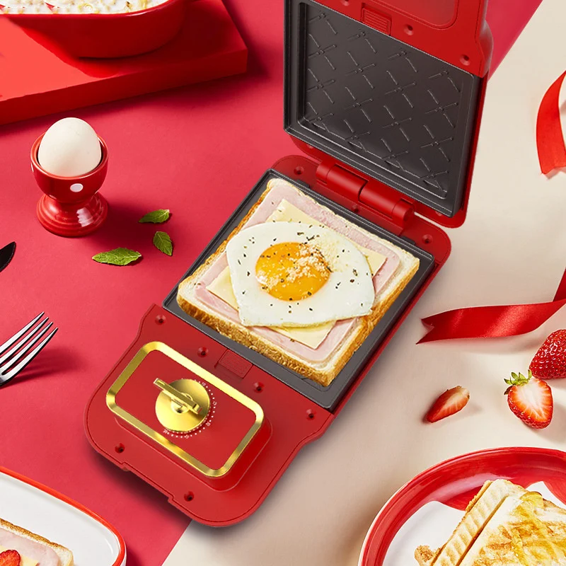 Elektrische Sandwich Maker Getimede Multifunctionele Ontbijt Machine Voor Huishoudelijke Wafel Maker Verwarming Druk Broodrooster Bakken MB12