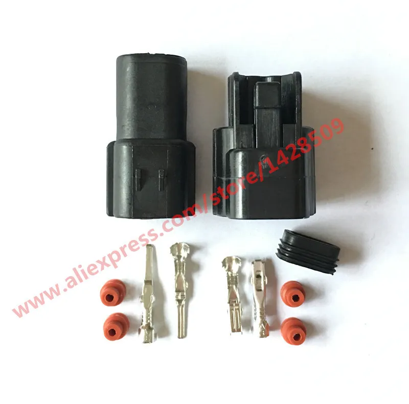 1 Set 2 Pin 174354-2 174352-2 Female Male Waterproof Wire Connector Plug Car Auto Sealed Car Truck Denso Connectors