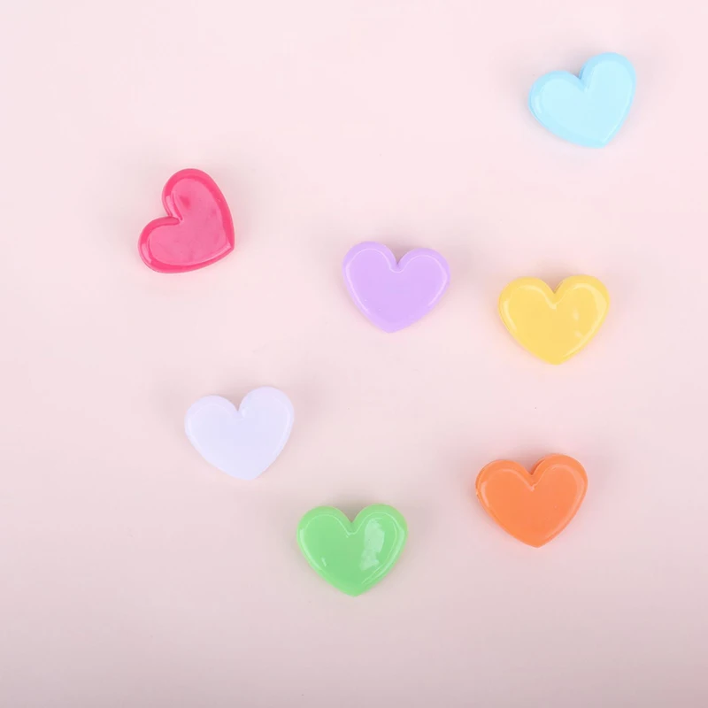 10pcs Love Heart Paper Clips Plastic Color Binder Bookmarks Clothes Album Clamps Decorative File Clip Office School Supplies