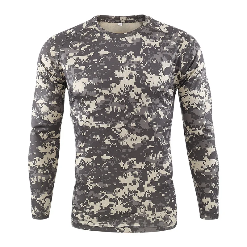 Brand Clothing New Autumn Spring Men Long Sleeve Tactical Camouflage T-shirt camisa masculina Quick Dry Hunting  shirt