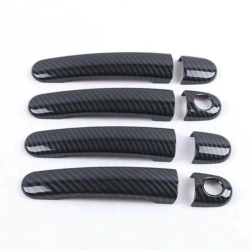 Chrome For For Volkswagen PASSAT B5 Golf MK4 POLO Door Handle Cover Frame Trim Sticker Carbon Look