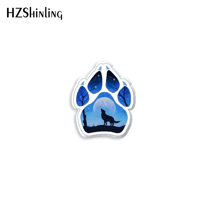 2021 New Howling Wolf Acrylic Lapel Pin Funny Epoxy Butterfly Clasp Pin Handmade Butterfly Brooch