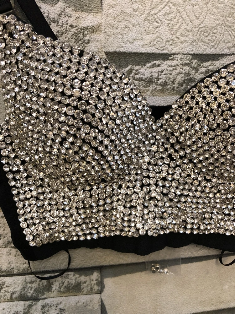 Sexy Corset Rhinestone Top Bustier Crop Top Rave Outfit Festival Clothing Female Diamond Tops for Women Summer 2022