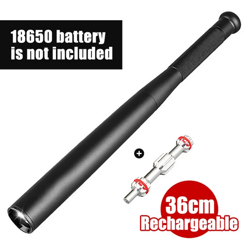 T6เบสบอลค้างคาวไฟฉาย LED กันน้ำ Super Bright Baton อลูมิเนียมอัลลอยด์ไฟฉายฉุกเฉินและ Self Defense