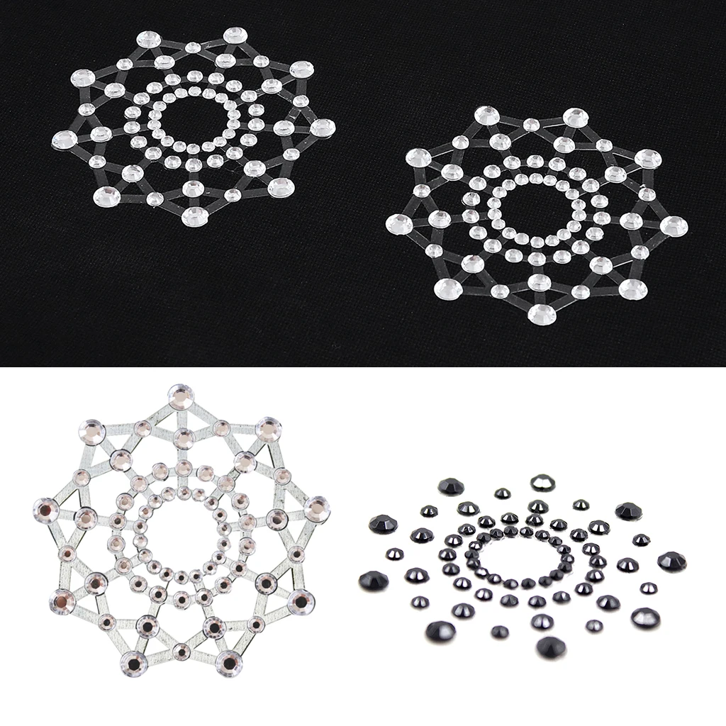 2 Pairs Fun Sexy Crystal Rhinestone Nipple Pasties Breast Sticker Diamante Nipple Pasties Breast Pasty Breast Sticker