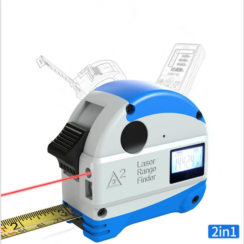 Imagem -03 - Laser Distância Medida Fita Laser Ruler Range Finder Lcd Display Digital Carregamento Usb Ferramentas Eletrônicas de Medição de Distância 30m Mais 5m