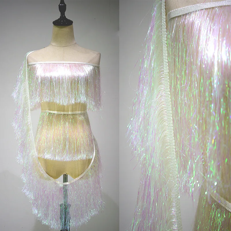 Fringe ornaments fringe skirt clothing accessories fabric illusion laser gradient latin dance row beard lace