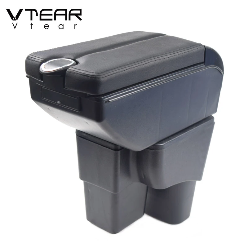 

Vtear Auto Armrest Leather USB Arm Rest Storage Box Center Console Cushion Interior Car-Styling Accessories Parts For Kia Pegas