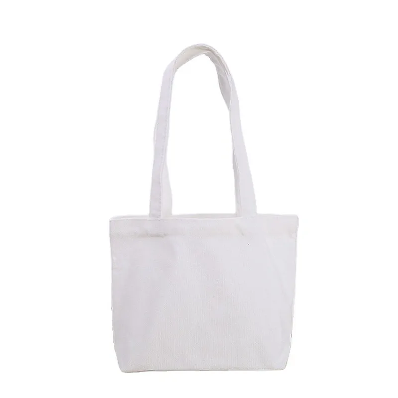 White Colour Nature Handbag Tote Cotton Bag Wholesale Custom Canvas Green Shopping Bags Shoulder Bag