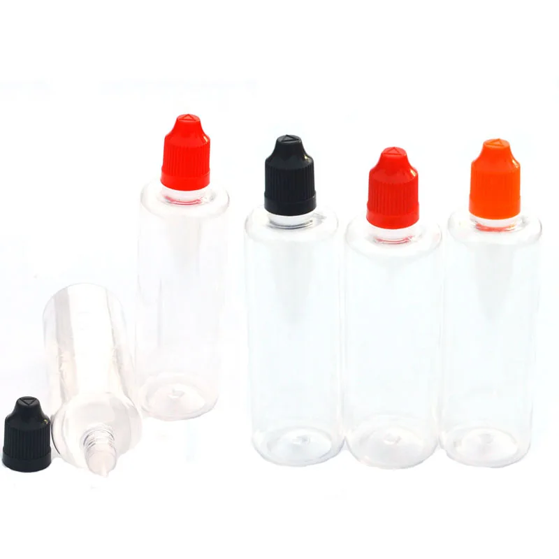 

Fast Shipping 100pcs Clear PET 100ml Plastic Bottle With Childproof Cap For E Liquid Empty Hard Bottle