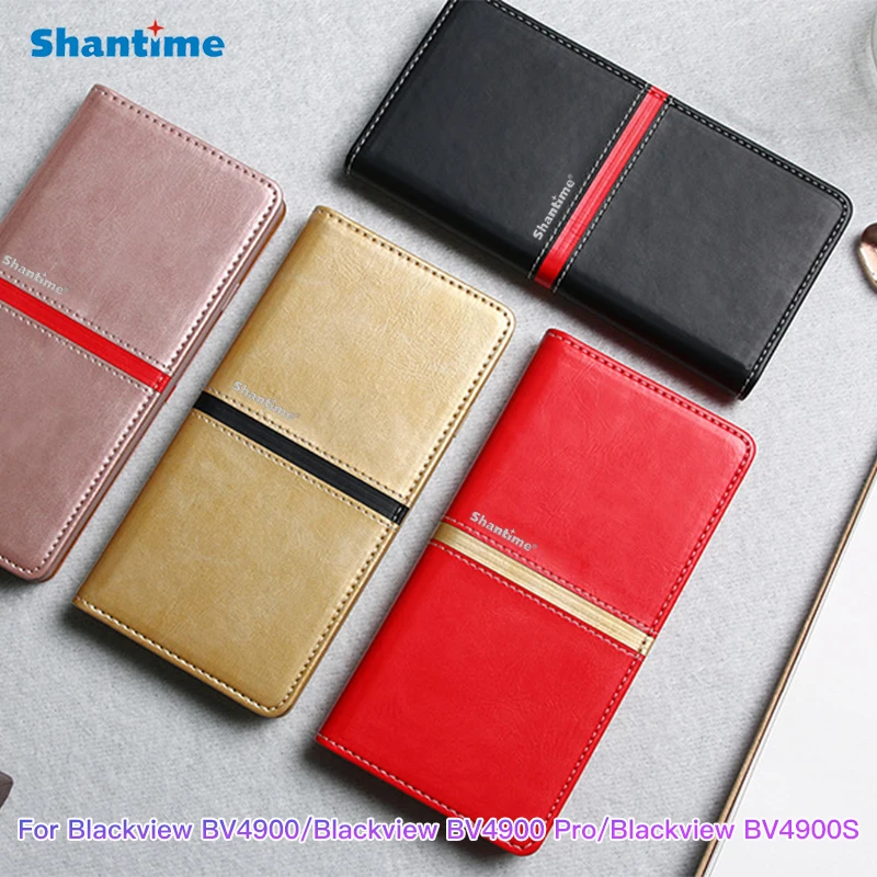 Leather Wallet Phone Case For Blackview BV4900 BV4900S Fashion Flip Case For Blackview BV4900 Pro Case Soft Silicone Back Cover