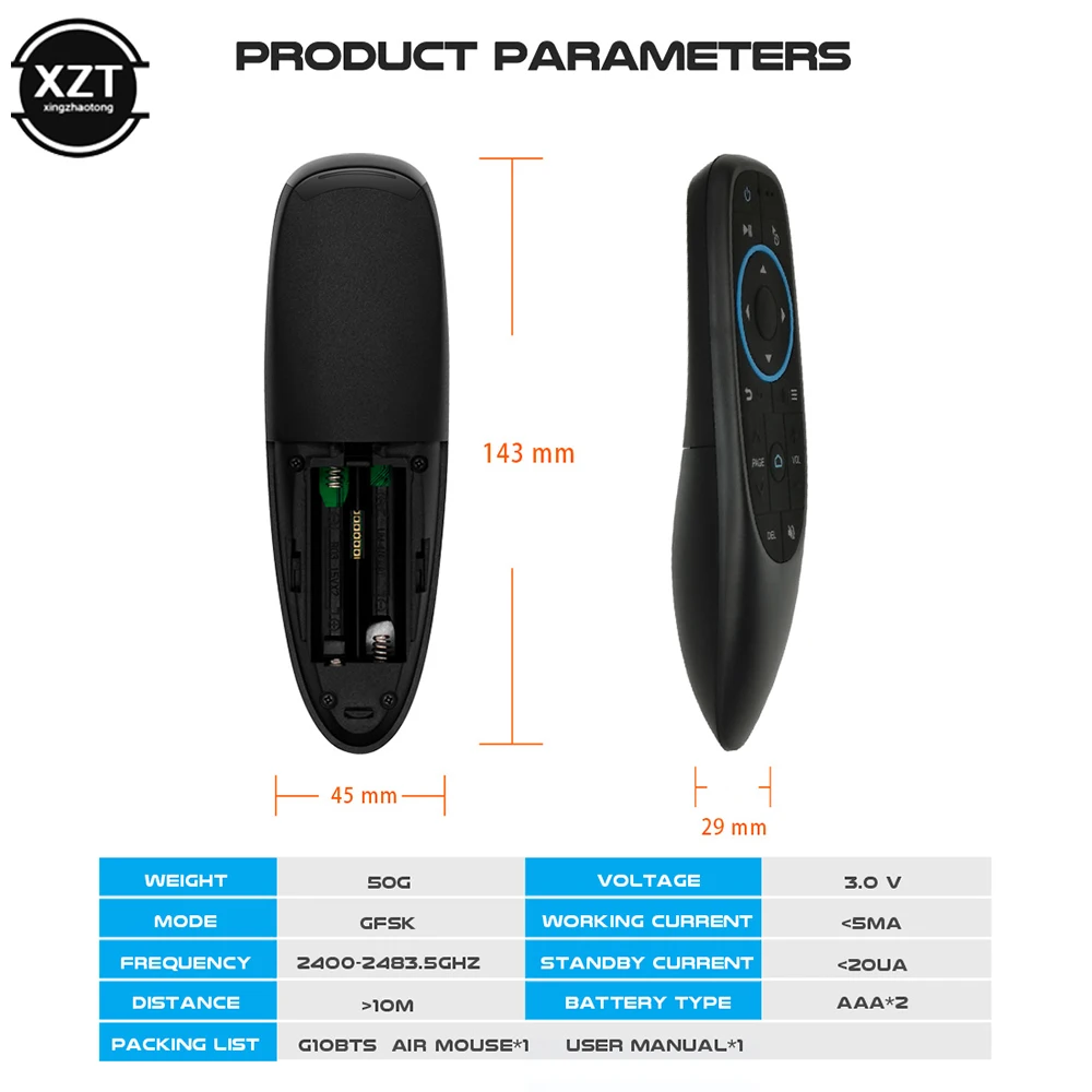 G10BTS Air Mouse IR Learning Gyroscope Bluetooth Wireless Infrared Remote Control for Android TV Box Powerpoint Presenter G10