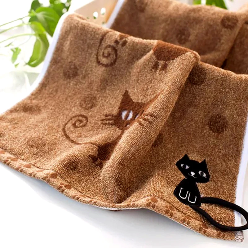 Cute Microfiber Hair Towel Wrap Ultra Soft Hair Wrap Towels for Women Absorbent Fast Drying Hair Turban Cartoon Cat Travel Towel