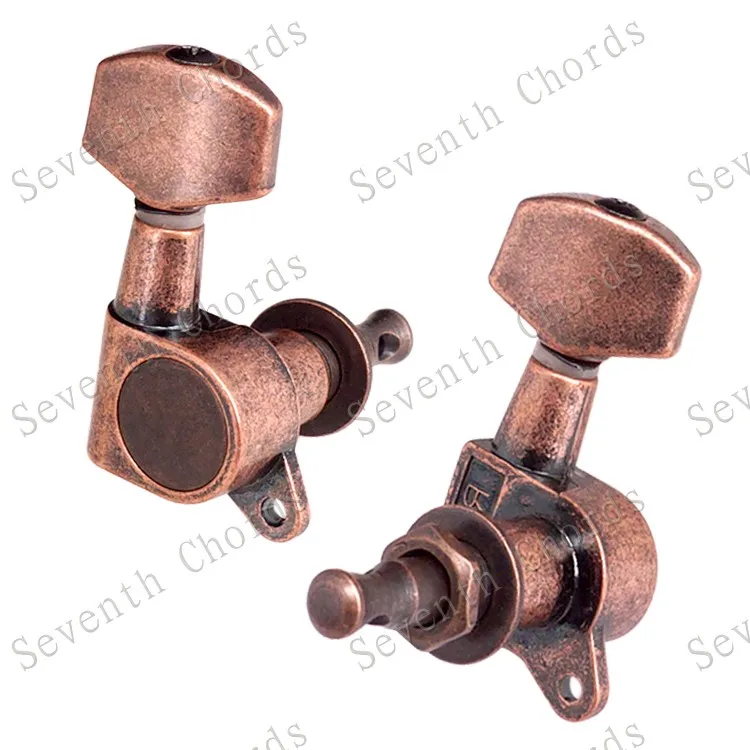 1 Set Bronze-Kupfer-Stimmwirbel für E-Gitarre und Akustikgitarre, Stimmmechaniken, Saiten, Knöpfe, Stimmapparate, Zubehörteile – Detail 1