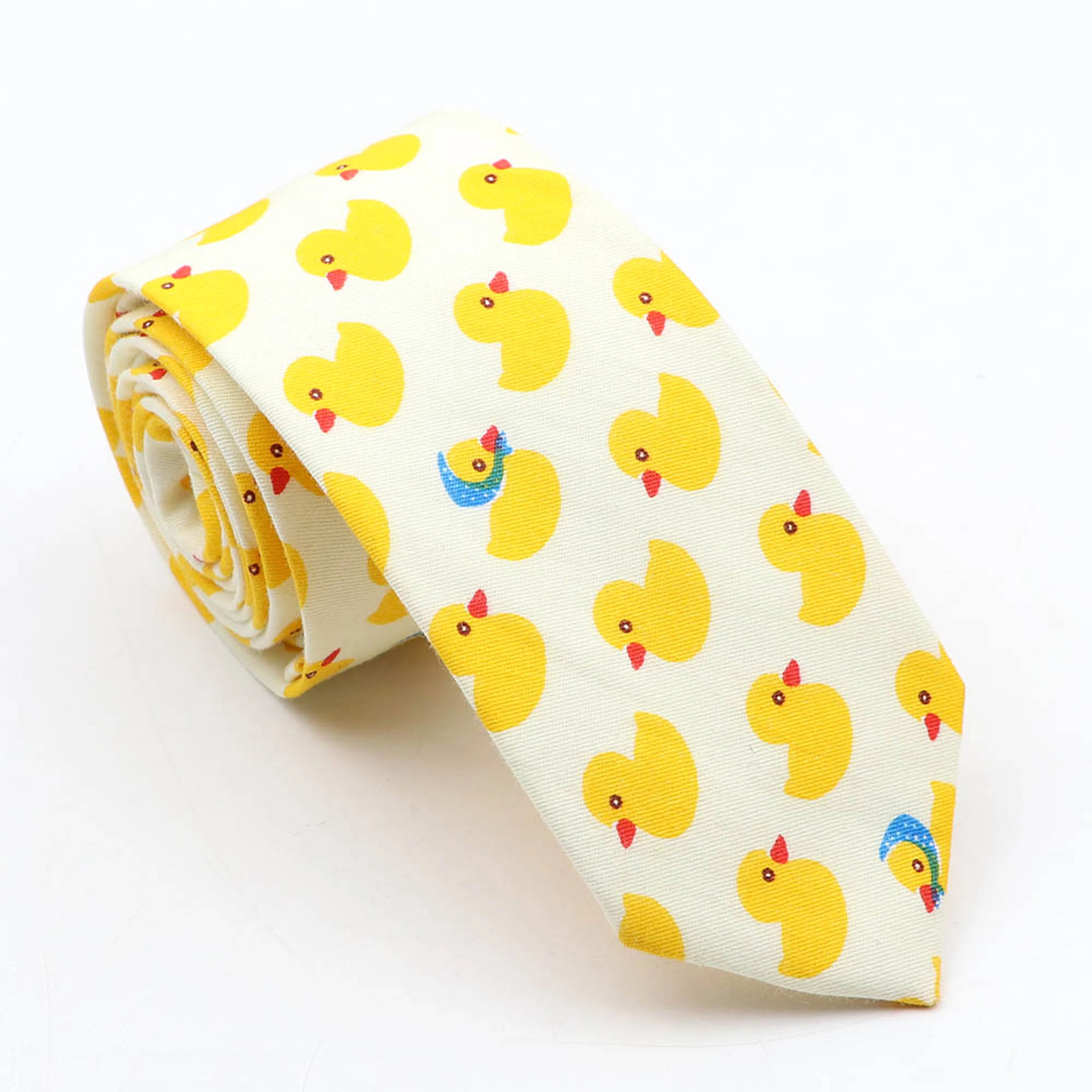 New Men\'s Cartoon Print Tie For Men Women Skinny Colourful Cotton Necktie Duck Bear Banana Fruits 6CM Narrow Funny Cravate Gift