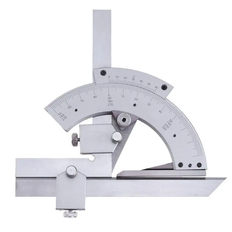 Hi-quality Carbon Steel Universal Bevel Protractor 0-320 Degree Accuracy Angle Measuring Ruler Tools Accuracy of 0.2