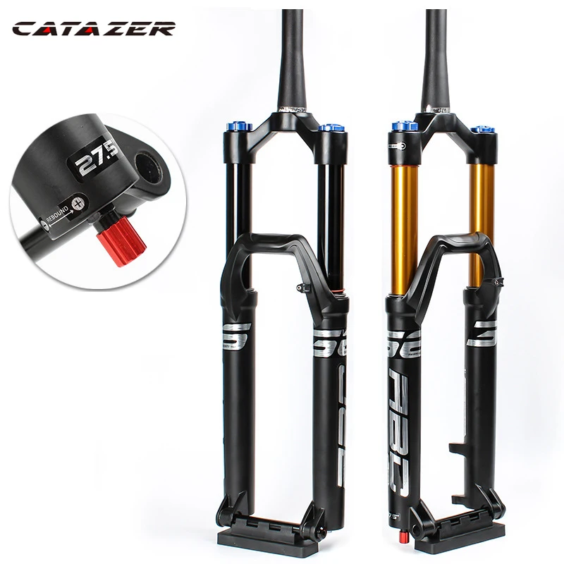 Catazer 27.5/29inch MTB Bicycle Fork Boost 15*110mm Lock Down Air Pressure Cylinder Axle Fork Travel 160mm Sepension Bike