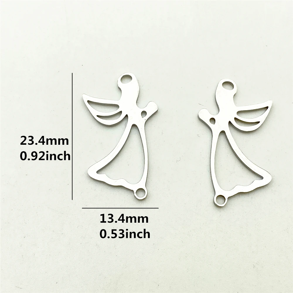10pcs/lot Stainless Steel Angel Bless with Family Love Charms Fit Bracelet Connectors Charm Jewelry Handmade Diy Jewelry Make