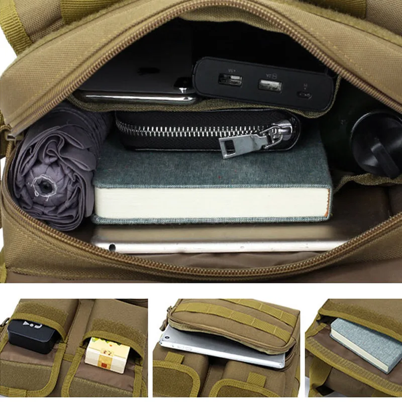 Men Tactical Handbag Laptop Bag Shoulder Crossbody Bags Handbag Camouflage Molle Hunting Camping Hiking Sports Outdoor XA318D