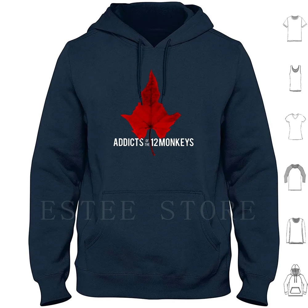 Addicts Of The 12 Monkeys Leaf For Black Backgrounds Hoodies 12 Monkeys