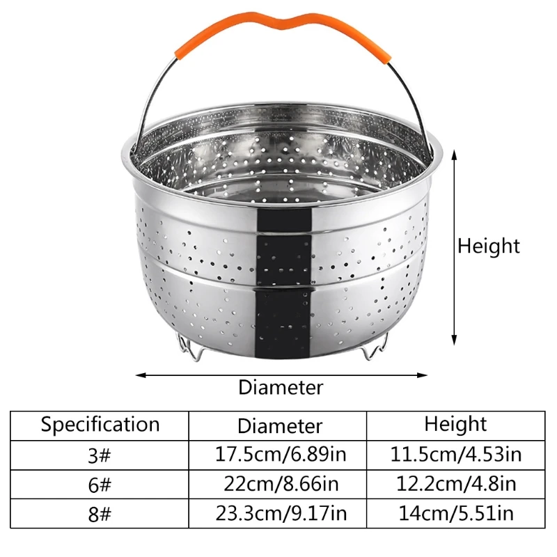 Корзина для пароварки из нержавеющей стали 304 с защитой от ожогов, с ручкой для скороварки 6/8 кварт, поставка вставок для слива овощей и фруктов