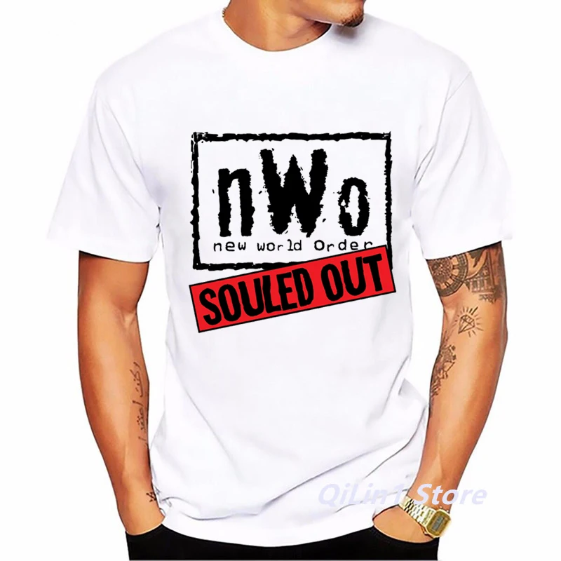 Vintage NWO T Shirt Men Summer 2024 Graphic Tees Homme White Short Sleeve Top Male Camisetas Hombre T-Shirts Letter Tshirt