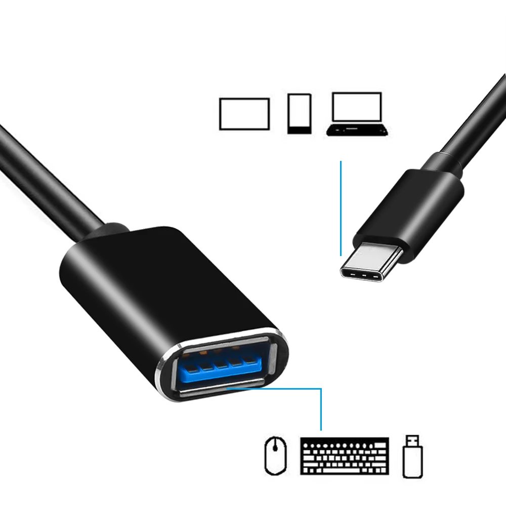 15cm USB C - USB OTGアダプタケーブル タイプC オス - USB 2.0 メス データケーブルアダプタ MacBook Pro、Samsung Type-Cアダプタ対応