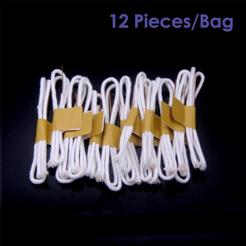 12pcs/Bag Wire Lighter Cotton Core Wick With Needle Kerosene Oil Lighter Accessories Replacement for Petrol Lighter Fire Starter