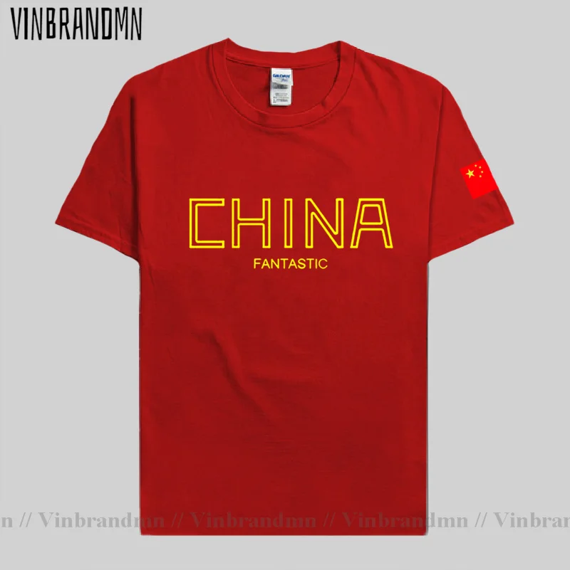 People\'s Republic of China CHN mens t-shirt Chinese flag Short sleeve clothes cotton summer Streetwear casual Fashion new 04