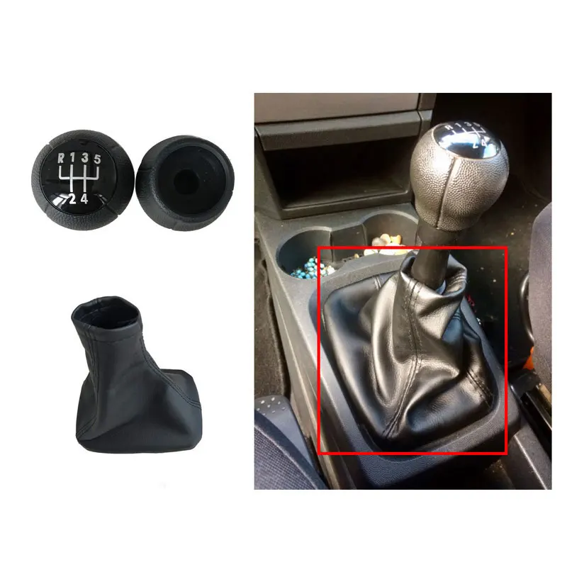 5 Speed Car Shift Gear Knob Gaitor Leather Boot For OPEL CORSA C (01-06) TIGRA B (04-12) COMBO C (01-11)