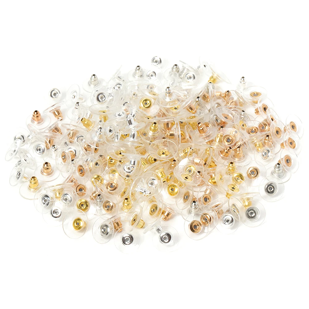 100pcs Silicon Stud Earring Back Transparent Stopper Ear Post Nuts Earring Accessories for diy Jewelry Making Findings Supplies