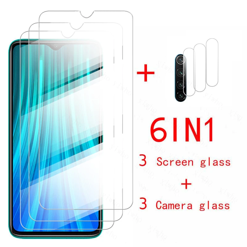 6in1 glass for xiaomi redmi note 8pro camera protection glass on redmy redme note8 2021 8t 8 t 9 9s 9pro 10 10pro tempered glass