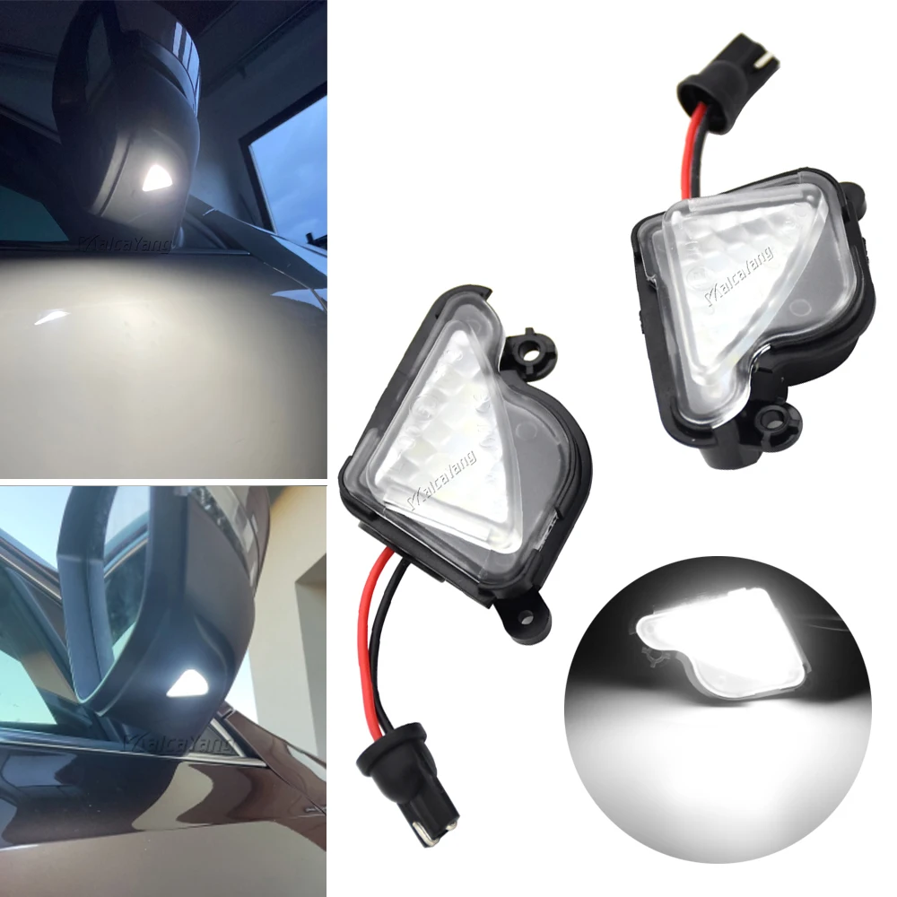 2Pieces 6000K White LED Under Side Mirror Light Puddle Lamps For Skoda Octavia 3 2 5E 1Z 2004-2020 Superb 3 2 B6 B8 2008-2021