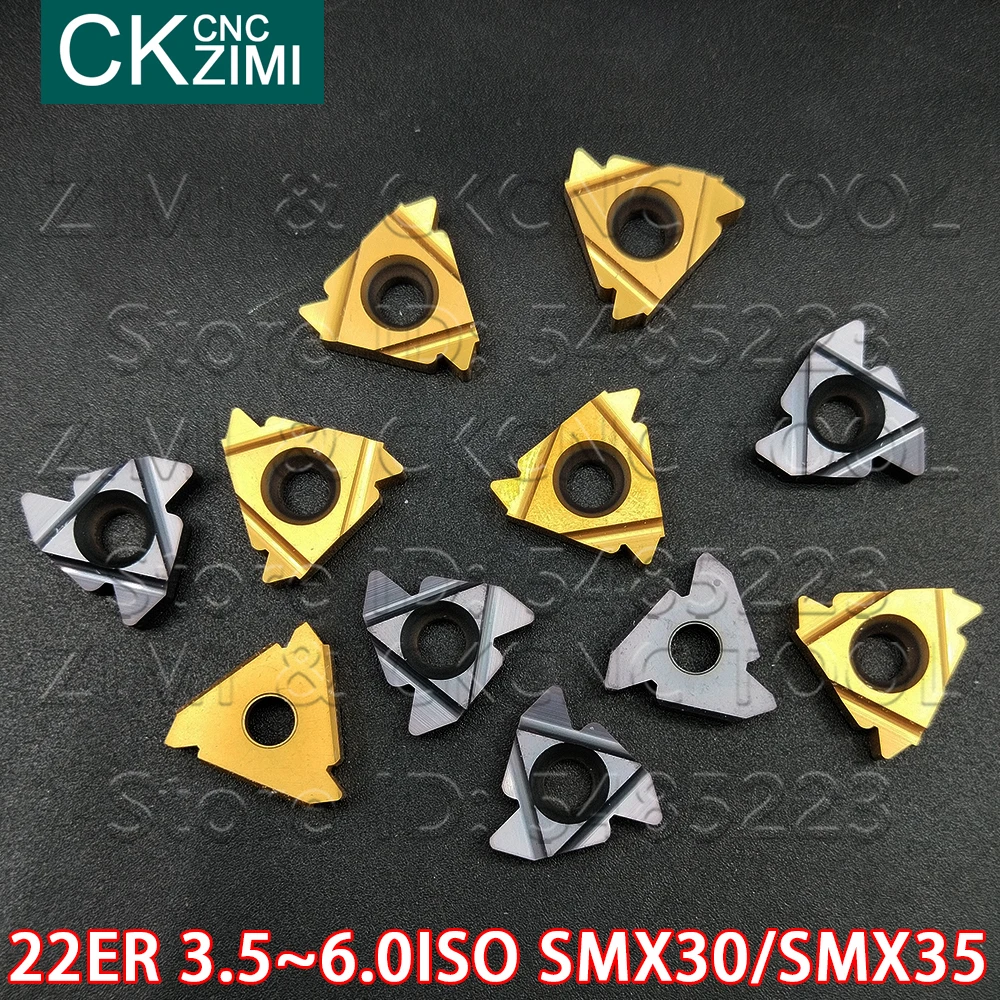 22ER 3.5ISO 4.0ISO 4.5ISO 5.0ISO 5.5ISO 6.0ISO SMX30 SMX35, إدراج كربيد داخلي خيط خارجي تحول خشب CNC مخرطة إدراج