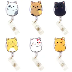 Many Colour Cute Kitty Cat Style Retractable Plastic Badge Reel Holder Nurse Exhibition Enfermera Card Holder accessory