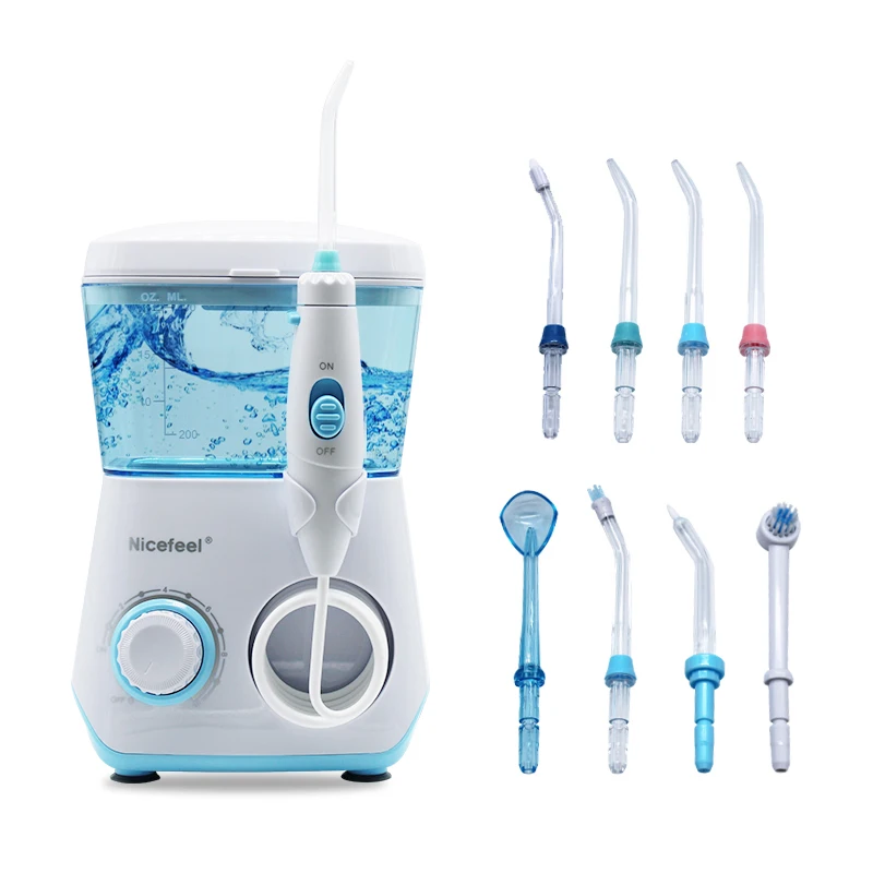 Dental Flosser 8 Tips 360° nozzle 600ML Nicefeel Oral Irrigator Teeth Cleaner Water Pick Mouthwasher Electric Dental Flossing