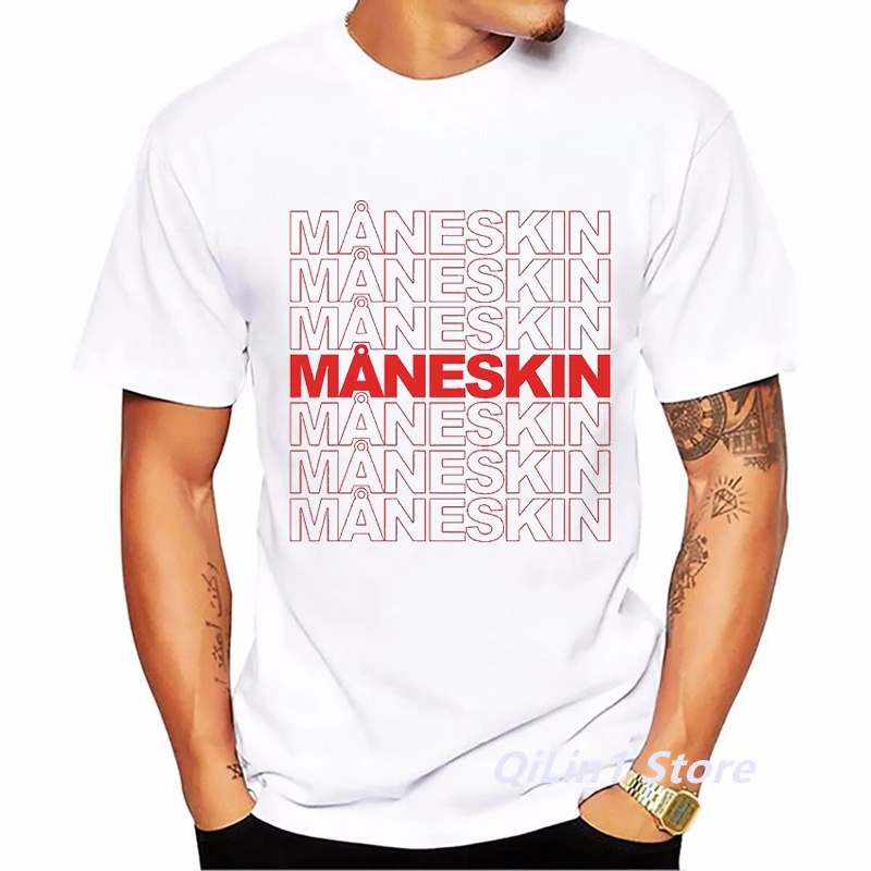 2024 Hot Sale Funny T-Shirt Men MåNeskin Rock Band Maneskin Letter Print T Shirt Homme Summer Tshirt Hombre Streetwear