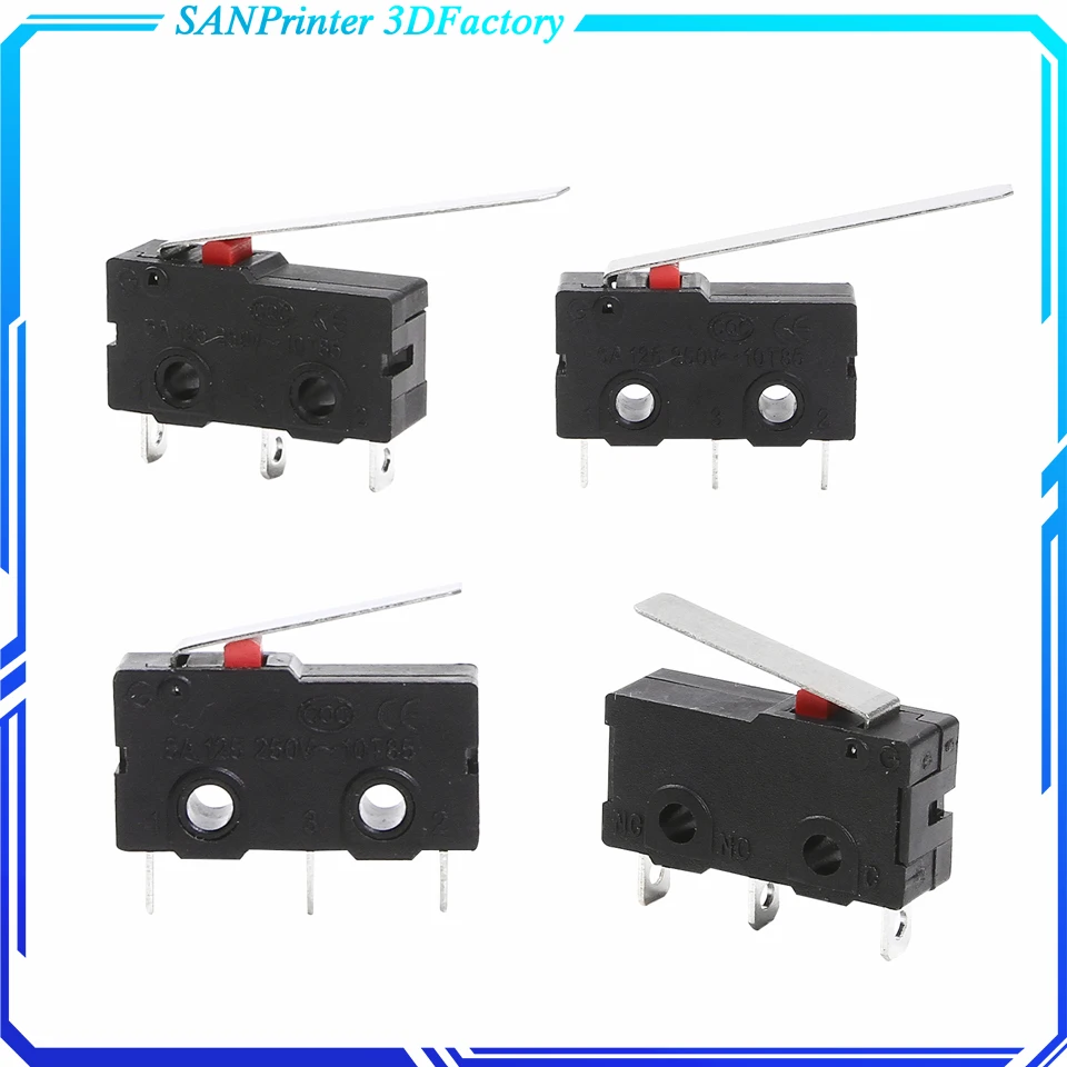 5Pcs Mini Micro Switch 3Pin NO/NC Mini Limit Switch 5A 125V 250V Button Switch Small Snap Action Push Micro Switches